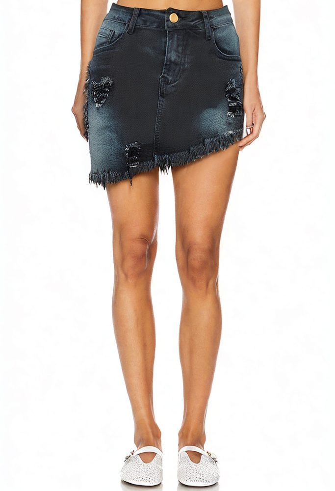 womens-elastic-pocket-irregular-edge-mini-denim-skirt