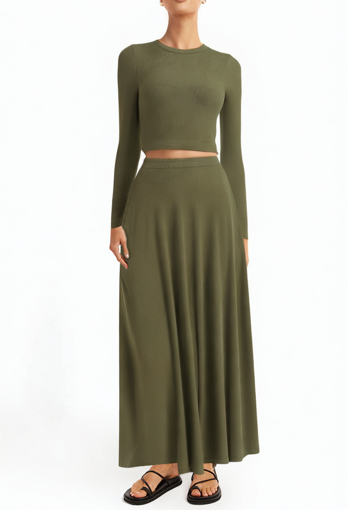 ribbed-knit-long-sleeve-short-maxi-flowy-skirt-set