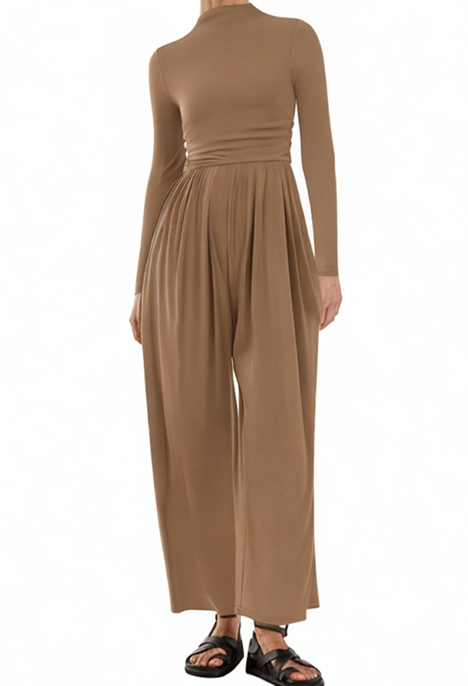 casual-long-sleeved-stand-up-collar-wide-leg-jumpsuit