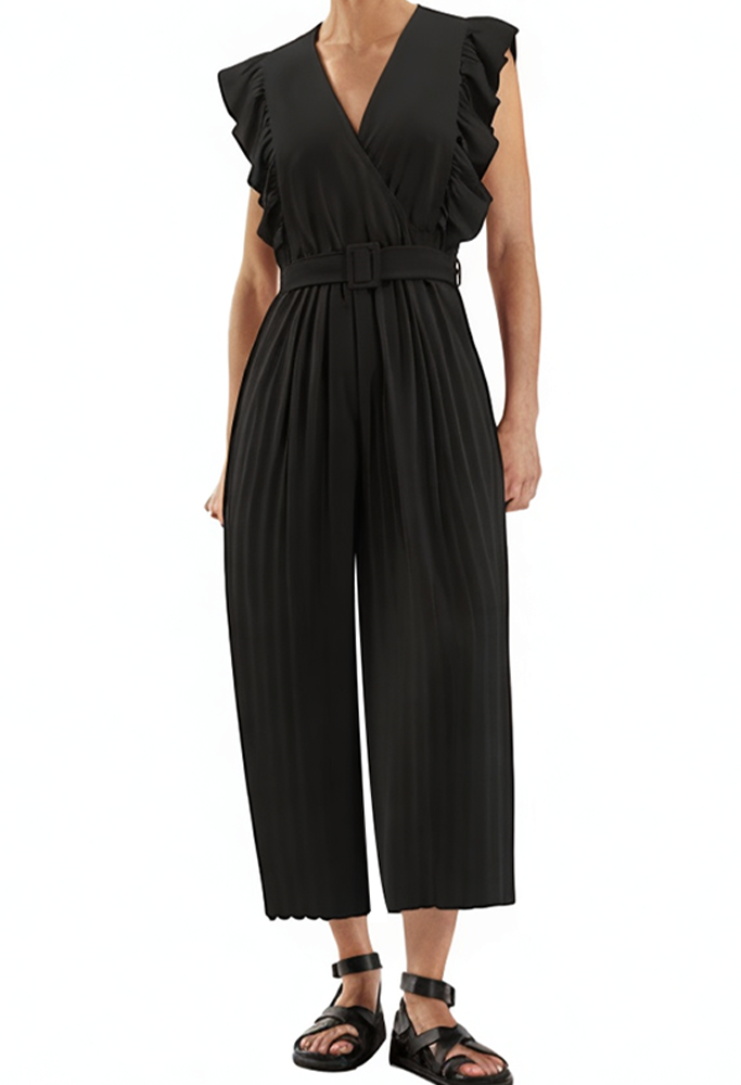 fashionable-black-tight-ruffled-bodysuit