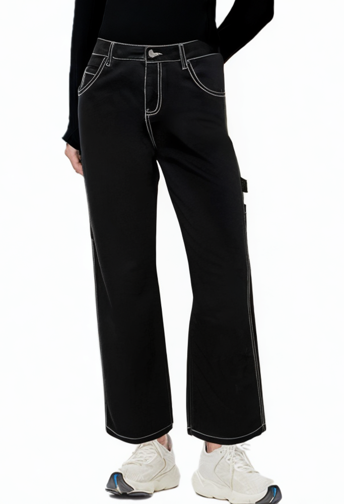 black-loose-stretch-pants-ripped-jeans-for-women