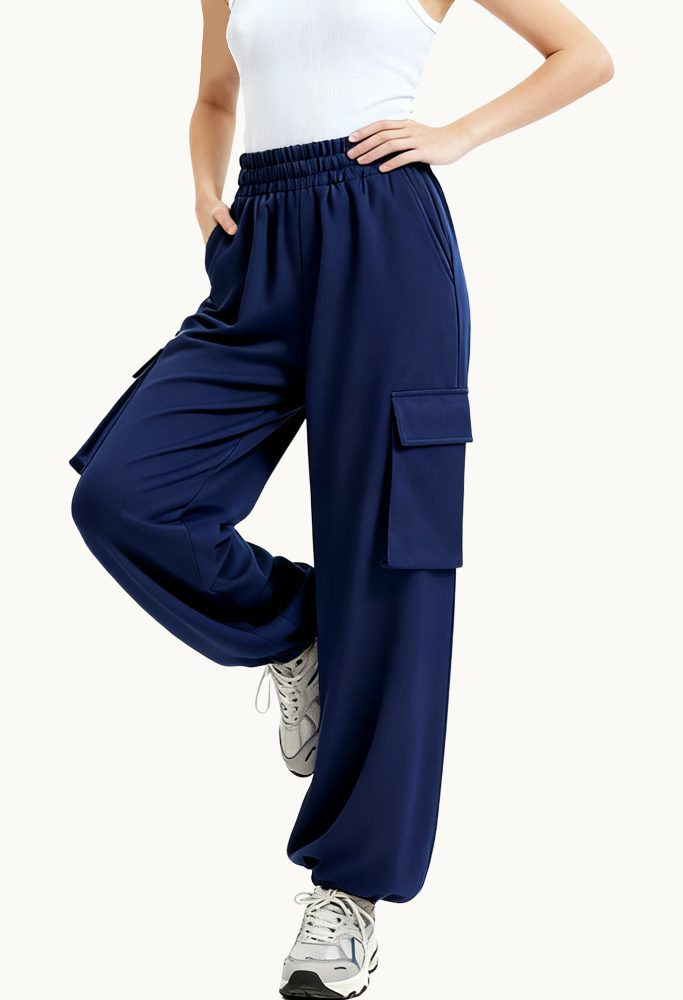 multi-pocket-cuffed-high-waist-drawstring-commuter-womens-sports-pants