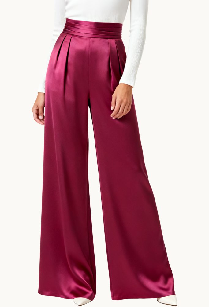 womens-lustrous-high-waist-wide-leg-daily-comfortable-trousers
